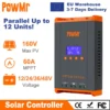 Bộ điều khiển sạc năng lượng mặt trời PowMr MPPT 60A 12V 24V 36V 48V có thể kết Song song lên 12 đơn vị