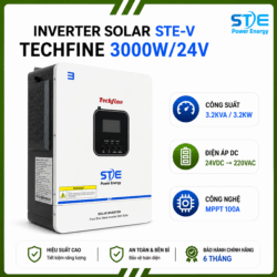 Biến Tần Năng Lượng Mặt Trời 3KVA 3000W-24V STE V-MPPT 100A | PV 3000W | 220V STE POWER ENERGY MODEL STE-V-3.2K-24