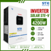BIẾN TẦN NLMT TECHFINE STE 4000VA/4000W 24V - SÓNG SIN CHUẨN | 24VDC | 220VAC | MPPT 120A - MODEL: STE-V-4.2K-24V