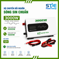 Inverter Sóng Sin Chuẩn 3000W Chuyển Đổi 12V Sang 220V Dùng Cho Điện NLMT