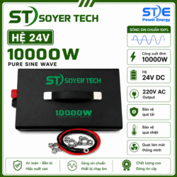 INVERTER SOYER TECH STF 10000W 24VDC Ra 220VAC – Pure Sine Wave – Công Suất Thực 5000W-Phân Phối ST SOYER TECH