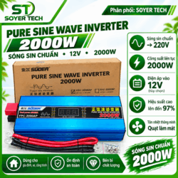 Bộ Chuyển Đổi Nguồn SOUER 2000AP 2000W 12V-220V Sóng Sin Chuẩn-Phân Phối ST Soyer Tech
