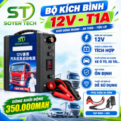 Bộ Kích NỔ Ô Tô 12V T1A  SOULOR -ST SOYER TECH – Dòng Khởi Động Cao 250.000MAH – Kích Ắc Quy Xe Ô Tô, Xe Tải