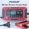 Bộ sạc ắc quy thông minh FOXSUR 12V 6F 10 giai đoạn 4Ah - 120Ah khử sunfat và tự động ngắt | PHÂN PHỐI ST SOYER TECH
