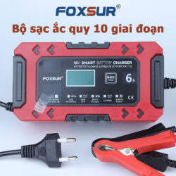 Bộ sạc ắc quy thông minh FOXSUR 12V 6F 10 giai đoạn 4Ah - 120Ah khử sunfat và tự động ngắt | PHÂN PHỐI ST SOYER TECH