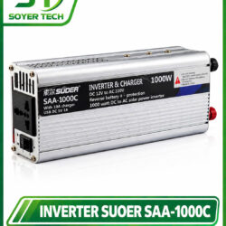 INVERTER SUOER SAA-1000C 1000W – BỘ ĐỔI ĐIỆN 12V LÊN 220V CÓ SẠC 10A-Phân Phối ST Soyer Tech