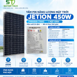 TẤM PIN NĂNG LƯỢNG MẶT TRỜI JETION SOLAR 450W – 1 MẶT KÍNH| Phân Phối ST Soyer Tech