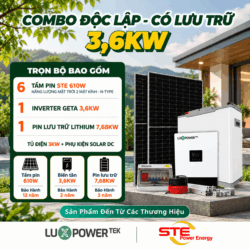 Combo Điện Năng Lượng Mặt Trời 3.6kw Độc Lập - Có Lưu Trữ-STE Power Energy-Mã 36