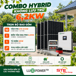 Combo năng lượng mặt trời Hybrid 6,2kW - KHÔNG LƯU TRỮ Chủ yếu ban ngày STE Power Energy-MÃ 02 GIÁ RẺ TẠI QUẢNG NGÃI