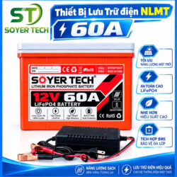 PIN LƯU TRỮ ĐIỆN LITHIUM LiFePO4 12V 60A – PIN NĂNG LƯỢNG MẶT TRỜI, NGUỒN ĐIỆN DỰ PHÒNG | ST Soyer Tech