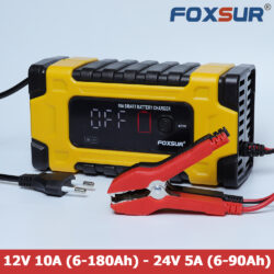 Sạc bình ắc quy Foxsur 10A 12V 24V tự ngắt bảo dưỡng phục hồi ắc quy chống ngược cực | PHÂN PHỐI ST SOYER TECH
