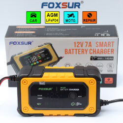 Sạc bình ắc quy 12V 7A 4Ah - 140Ah tự ngắt khử sunfat chống ngược cực FBC1207E | PHÂN PHỐI ST SOYER TECH