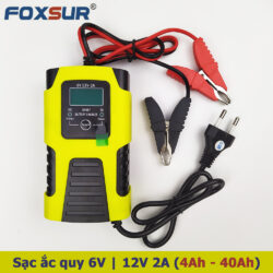 Sạc bình ắc quy 6V/12V 2A Foxsur – 4Ah-40Ah | Tự ngắt khi đầy, khử sunfat-Phân Phối ST Soyer Tech