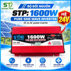 Bộ Chuyển Đổi Nguồn Sóng Sin Chuẩn STP 1600W 24V Sang 220V – Công Suất Thực 800W-Phân Phối ST Soyer Tech